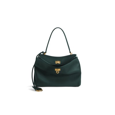 BALENCIAGA WOMEN'S RODEO HANDBAG SMALL IN PINE GREEN 7897792RA4U3910 (28.9*20*9.9cm)